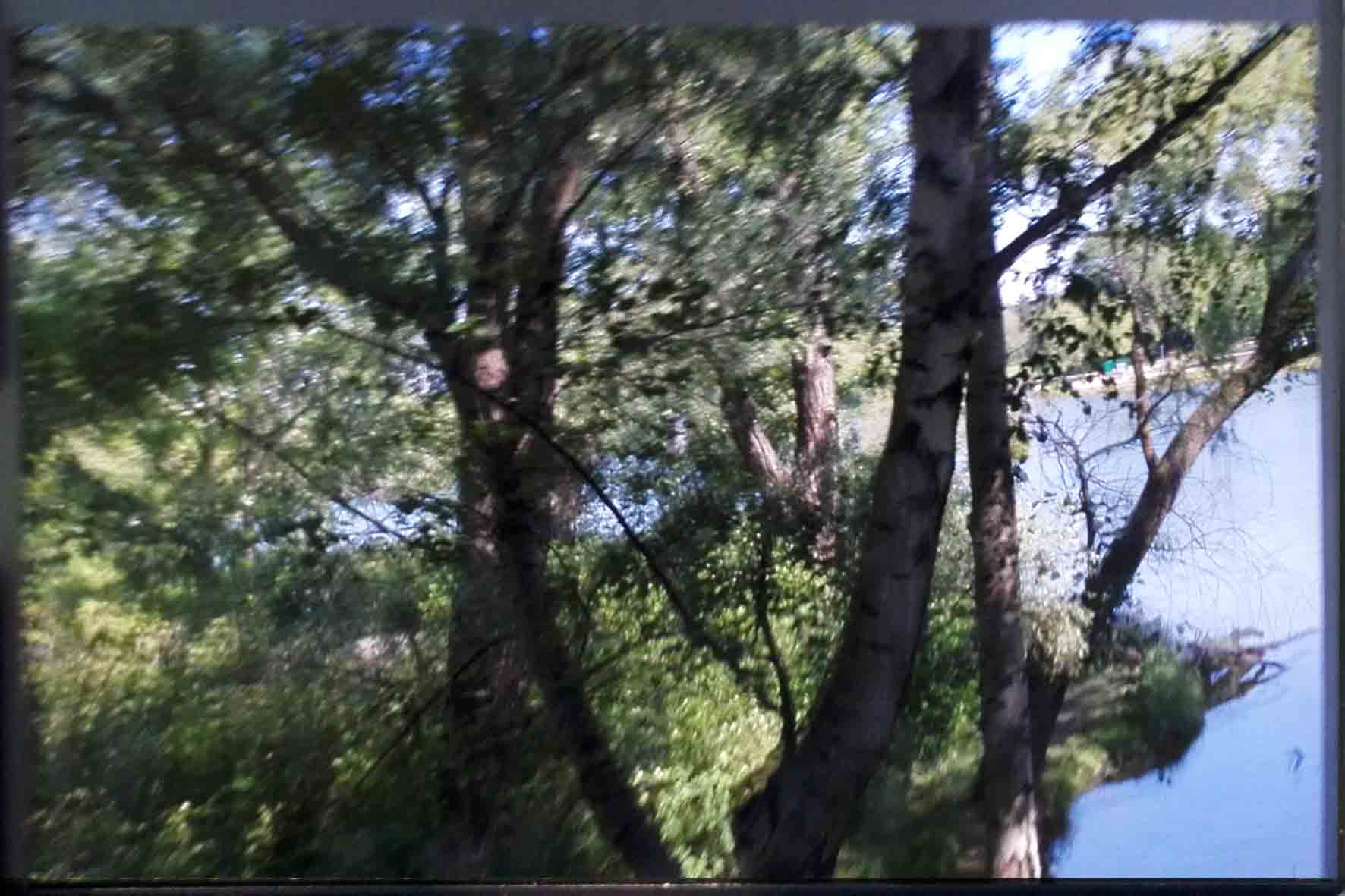 Stained Landscapes #7, Michaela Putz 2017. Photographies of landscapes mirroring on a smartphone screen.